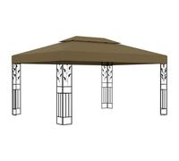 Vidaxl Tonnelle Avec Double Toit 3x4 M Taupe 180 G/M²