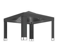 Vidaxl Tonnelle Avec Double Toit Et Lumières Led 3x3 M Anthracite Blanc