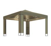 Vidaxl Tonnelle Avec Double Toit Et Lumières Led 3x3x2,7 M Taupe
