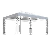 Vidaxl Tonnelle Avec Double Toit Et Lumières Led 3x4 M Blanc Blanc