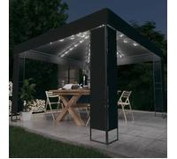 vidaXL Tonnelle avec Double Toit et Lumières LED Belvédère de Jardin Pavillon d'Extérieur Tente de Réception Chapiteau 3070304