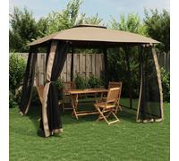 Vidaxl Tonnelle Avec Double Toit Et Parois En Filet Taupe Acier