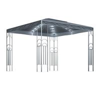 Vidaxl Tonnelle Avec Guirlande Lumineuse À Led 300x300 Cm Anthracite Blanc