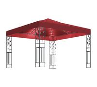 Vidaxl Tonnelle Avec Guirlande Lumineuse À Led 3x3 M Bordeaux