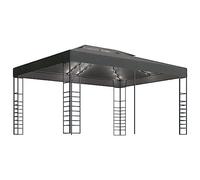 vidaXL Tonnelle Belvédère 3x4 m avec Guirlande LED Anthracite