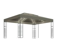 Vidaxl Tonnelle Avec Guirlande Lumineuse À Led 3x4 M Taupe