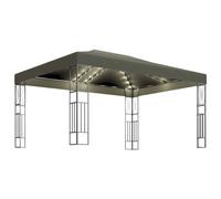 Vidaxl Tonnelle Avec Guirlande Lumineuse À Led 3x4 M Taupe Tissu