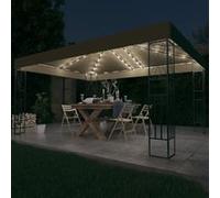 Vidaxl Tonnelle Avec Guirlande Lumineuse À Led 3x4 M Taupe Tissu