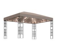 Tonnelle avec guirlande lumineuse à LED 4x3 m Taupe