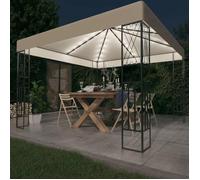 vidaXL Tonnelle avec Guirlande Lumineuse à LED Belvédère de Jardin Pavillon d'Extérieur Tente de Réception Chapiteau 3070326