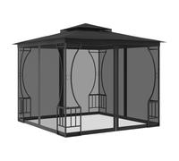 vidaXL Tonnelle avec moustiquaire 300x300x265 cm Anthracite