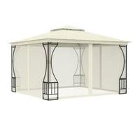 Vidaxl Tonnelle Avec Moustiquaire 300x300x265 Cm Crème Multicolore