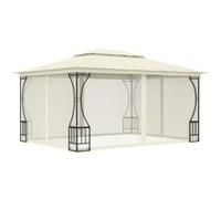 vidaXL Tonnelle avec moustiquaire 300x400x265 cm Crème Blanc G
