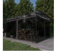 vidaXL Tonnelle avec Moustiquaire et Lumières LED Belvédère de Jardin Pavillon d'Extérieur Tente de Réception Chapiteau 3070317