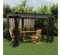 Vidaxl Tonnelle Avec Parois En Filet Anthracite 3x3 M Acier