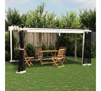 vidaXL Tonnelle avec parois en filet crème 4x3 m acier, tonnelle de jardin, tonnelle de patio, pavillon de jardin 4003911