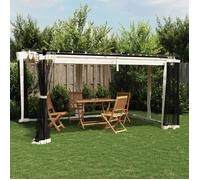 vidaXL Tonnelle avec parois en filet crème 4x3 m acier, tonnelle de jardin, tonnelle de patio, pavillon de jardin, tonnelle 4003911