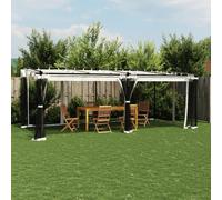 Vidaxl Tonnelle Avec Parois En Filet Crème 6x3 M Acier