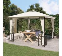 Vidaxl Tonnelle Avec Parois Et Toit Double 3x3 M Crème
