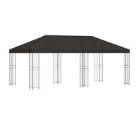 vidaXL Tonnelle avec parois latérales 6 x 3 m anthracite polyester et acier, jardin et terrasse, protection des événements en plein air, gazebo de détente, événements urbains, couverts