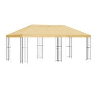 vidaXL Tonnelle avec parois latérales 6 x 3 m en polyester crème et acier 190, jardin et terrasse, protection des événements en plein air, gazebo de détente, événements urbains, couverts