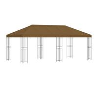 vidaXL Tonnelle avec parois latérales 6 x 3 m en polyester taupe et acier 190, jardin et terrasse, protection des événements en plein air, gazebo de détente, événements urbains, couverts