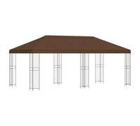 vidaXL Tonnelle avec parois latérales 6 x 3 m marron en polyester et acier 190, jardin et terrasse, protection des événements en plein air, gazebo de détente, événements urbains, couverts
