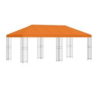 vidaXL Tonnelle avec parois latérales 6 x 3 m orange en polyester et acier, jardin et terrasse, protection des événements en plein air, gazebo de détente, événements urbains, couverts