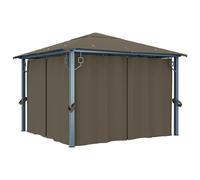 Belvédère avec Rideau Anthracite Aluminium Tonnelle Chapiteau Pavillon vidaXL