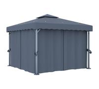 Tonnelle avec rideau 3x3 m Anthracite Aluminium
