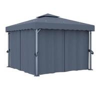 vidaXL Tonnelle avec rideau 3 x 3 m Anthracite Aluminium