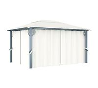 Vidaxl Tonnelle Avec Rideau 400x300 Cm Crème Aluminium