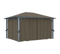 Vidaxl Tonnelle Avec Rideau 400x300 Cm Taupe Aluminium