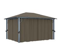 Vidaxl Tonnelle Avec Rideau 400x300 Cm Taupe Aluminium