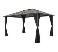vidaXL Tonnelle avec rideau Aluminium 4x3x2,6 m Noir