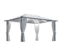 vidaXL Tonnelle avec rideau et lumières LED 4x3 m Crème Aluminium 3070335