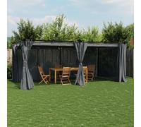 Vidaxl Tonnelle Avec Rideaux Anthracite 6x3 M Acier