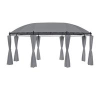 vidaXL Tonnelle avec Rideaux Belvédère Chapiteau de Jardin Tente de Réception de Patio Pavillon d'Extérieur Camping 520x349x255 cm Anthracite