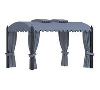 Prieel met gordijnen 3x4 m staal antraciet48056