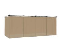vidaXL Tonnelle avec Rideaux Taupe 6x3 m Acier, tonnelle de Jardin, tonnelle de Patio, pavillon de Jardin, tonnelle d'extérieur, pavillon, pergola