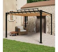Tonnelle avec Toit à Persienne 3x3 m Taupe Tissu Aluminium Belvédère vidaXL