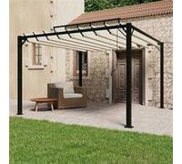 vidaXL Tonnelle avec Toit à Persienne Belvédère de Jardin Pavillon d'Extérieur Tente de Réception Terrasse 3x3 m Crème Tissu 313924 Beige G