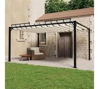 vidaXL Tonnelle avec Toit à Persienne Belvédère de Jardin Pavillon d'Extérieur Tente de Réception Terrasse 3x4 m Crème Tissu 313927 Beige G