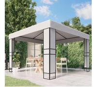 vidaXL Tonnelle avec toit double 3x3 m Blanc Multicolore