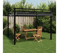 Vidaxl Tonnelle Avec Toit Rétractable Anthracite 3x3 M Aluminium