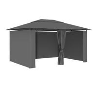 vidaXL Tonnelle de jardin avec rideaux 4 x 3 m Anthracite