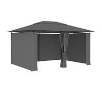 vidaXL Tonnelle de Jardin avec Rideaux Belvédère Chapiteau de Jardin Tente de Réception de Patio Pavillon d'Extérieur Terrasse 4x3 m Anthracite