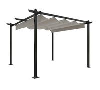 Vidaxl Tonnelle De Jardin Avec Toit Rétractable 3x3 M Crème
