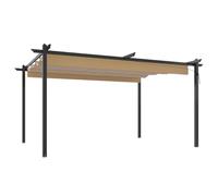 Vidaxl Tonnelle De Jardin Avec Toit Rétractable 4x3 M Taupe