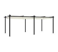 vidaXL Tonnelle de Jardin avec Toit rétractable crème 3x6 m Aluminium